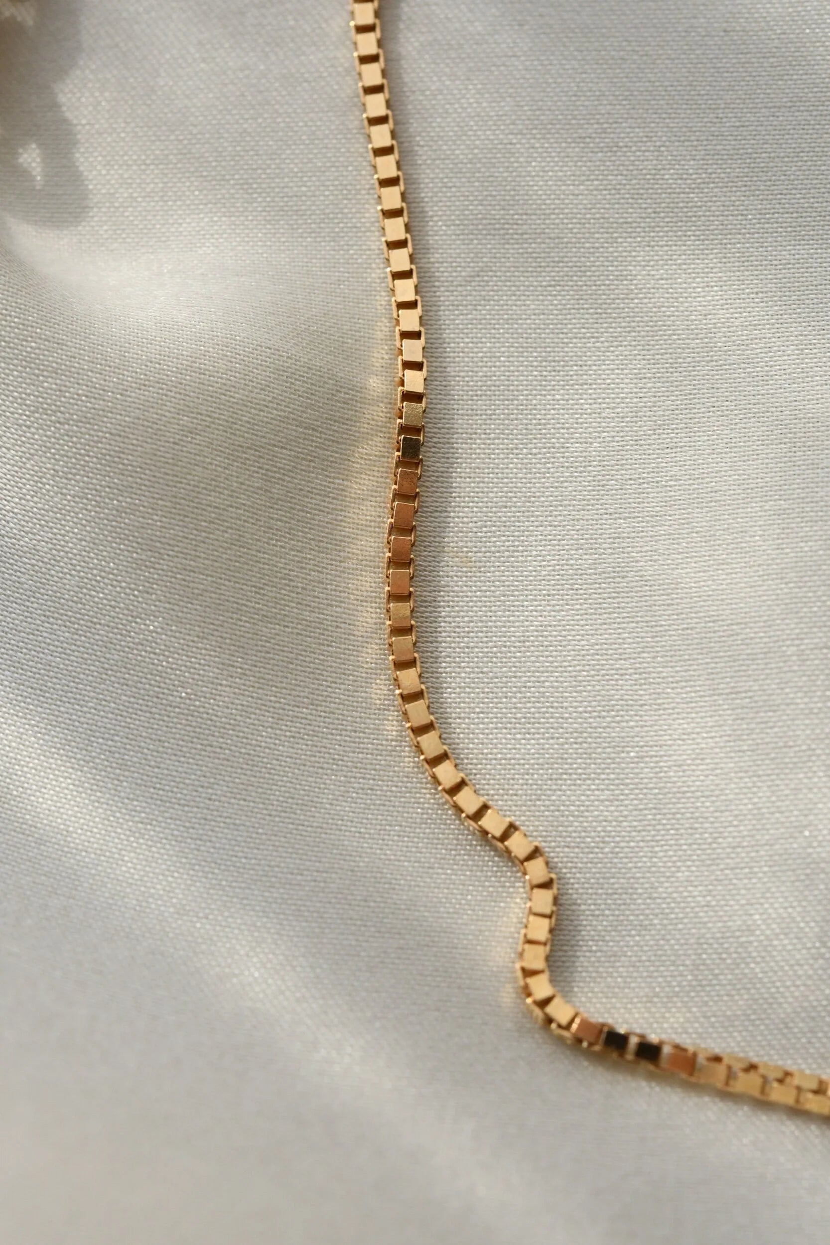 Classic Italian Rose Gold Box Link Chain 18K Gold