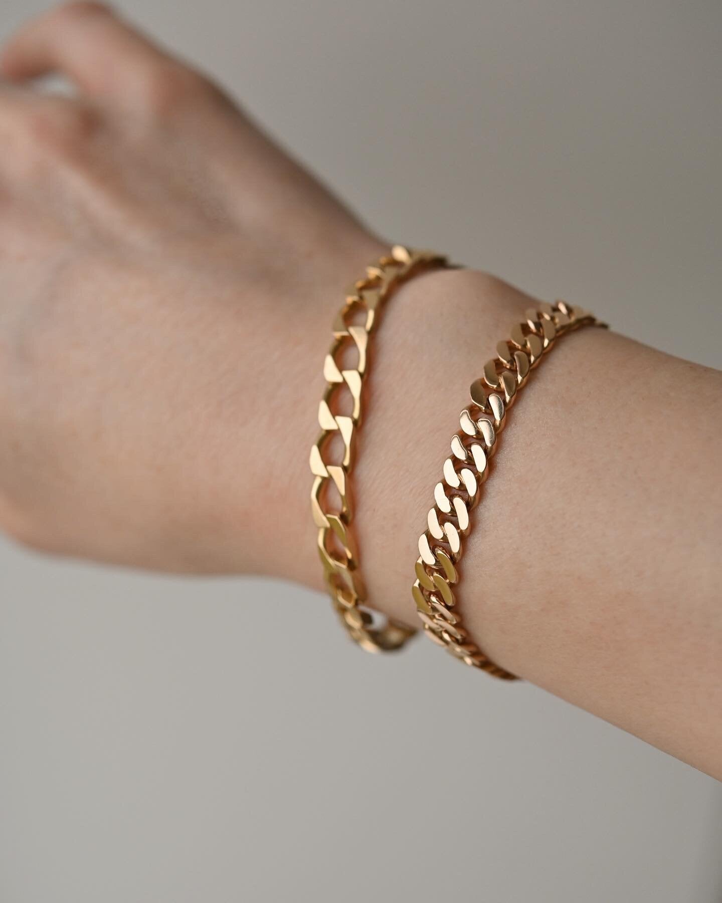 Rosy Toned 1963 Curb Link Bracelet 18K Gold