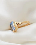 Big Ocean Blue Topaz Ring 18K Gold 1956