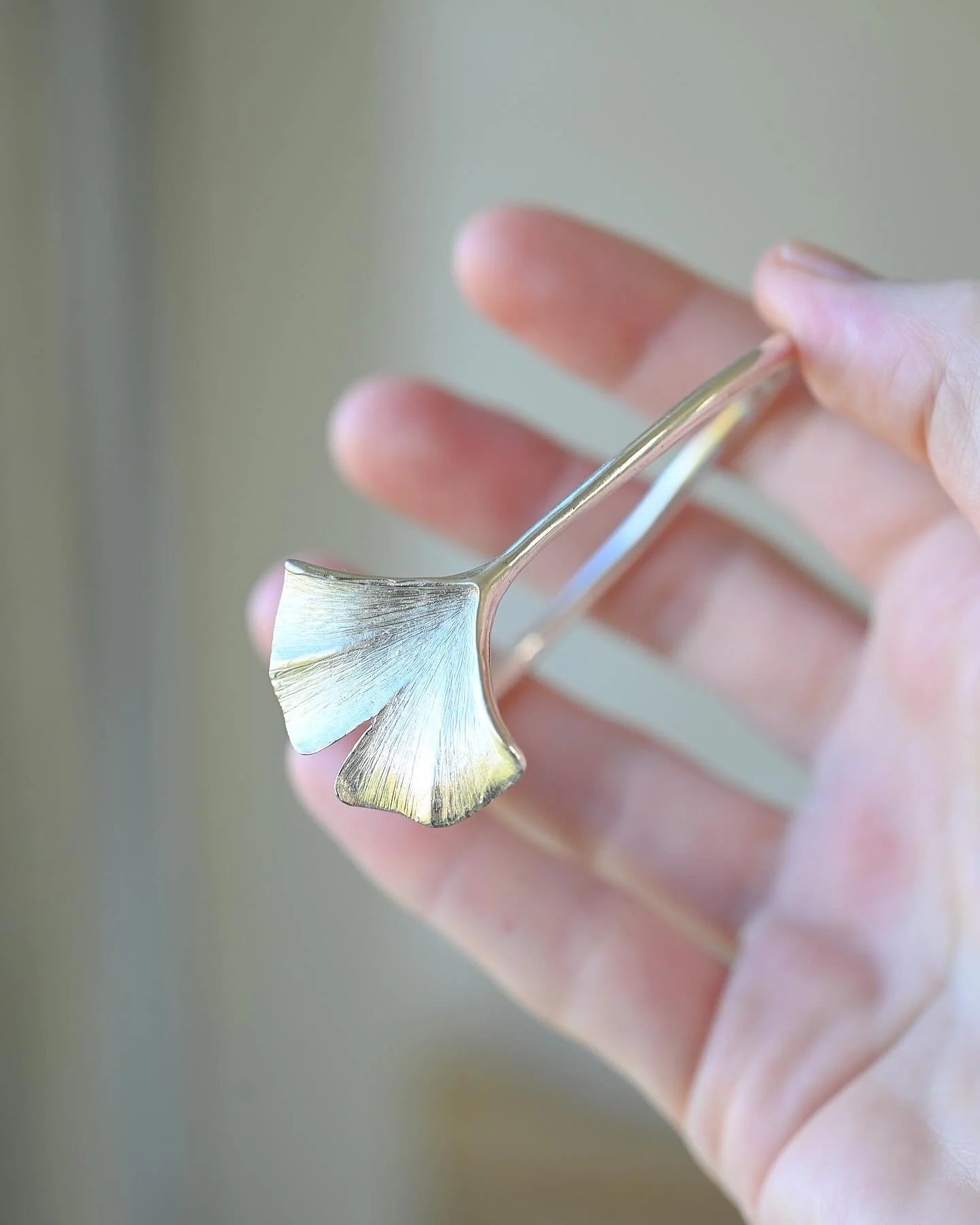 Dreamy Ginkgo Demi-parure W Cuff, Earrings and Ring