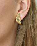 Sublime Swedish Classy Diamond Earrings 18K Gold 1980s
