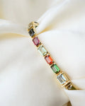 The Will Get Complimented Forever Aquamarine & Multicolored Tourmaline Bracelet 18K Gold