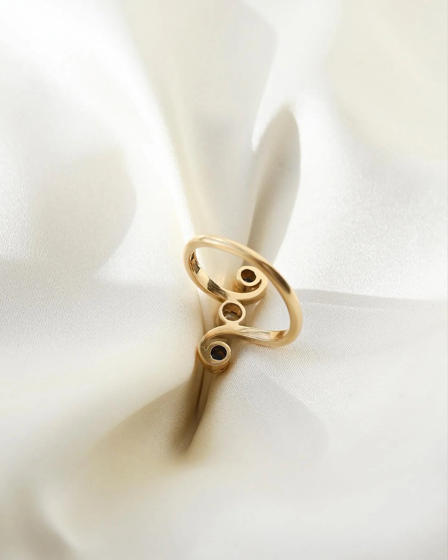 Antique Toi et Moi Ring By Holger Fischer 14K Gold 1930s