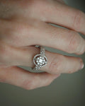 Stunning White Gold  Diamond Compass Set Dream Ring 18K White Gold