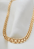 Stunning Weighty X Link Necklace 18K Gold 1970s