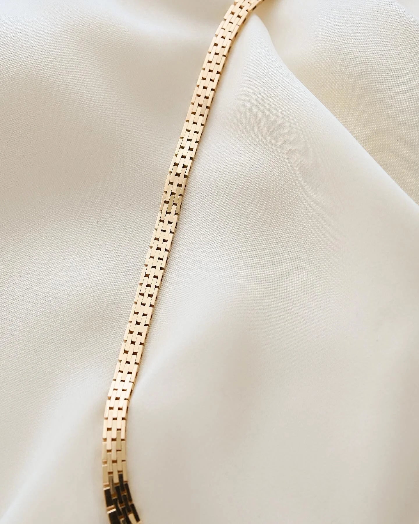 Gorg Mid Size Brick Link Chain 14K Gold 1960s