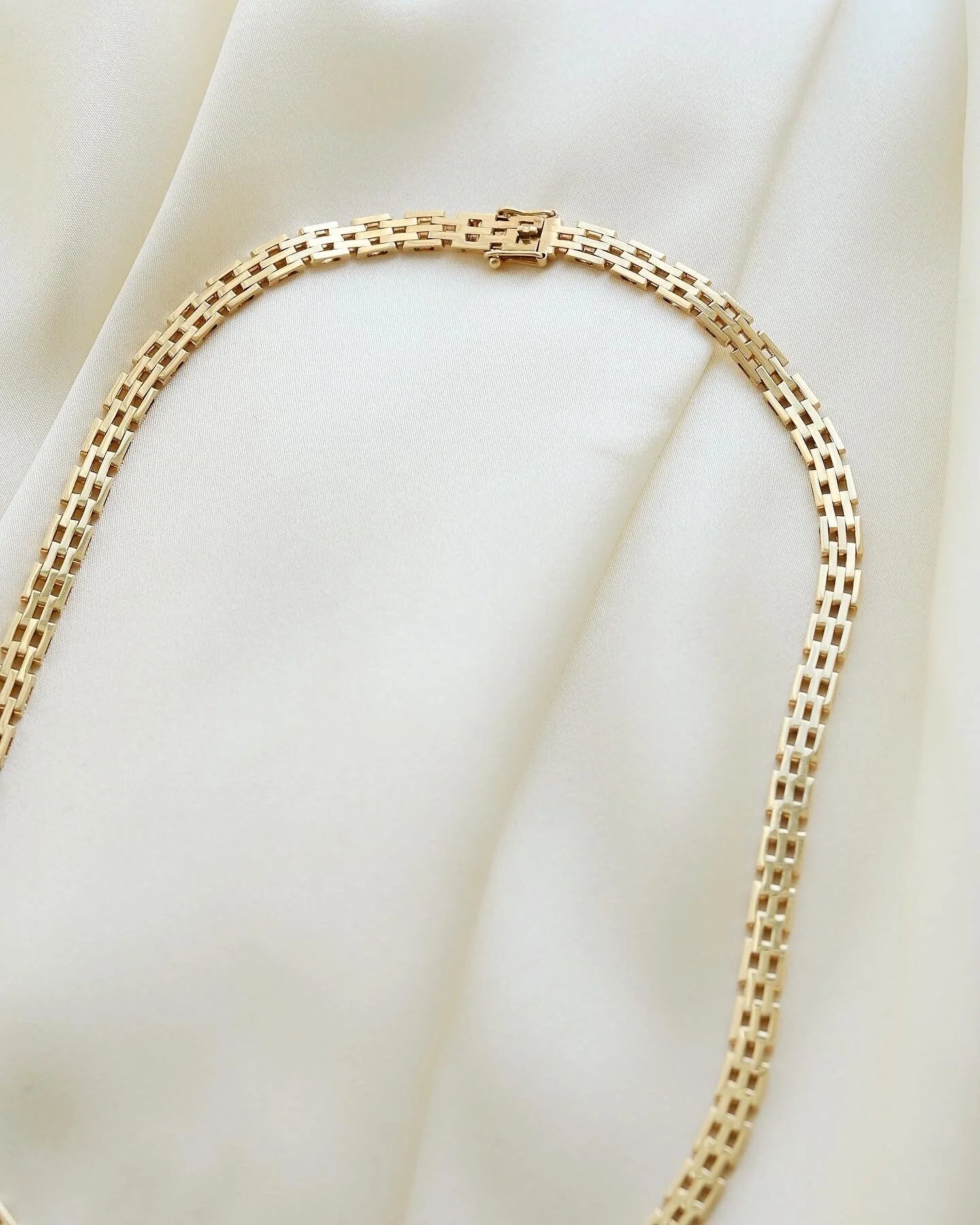 Rare Perfect Brick Link Chain by Jens Tage Hansen 14K Gold 1960