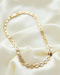 Outstanding Danish Vintage Bee Cell Variation Link Necklace 14K Gold