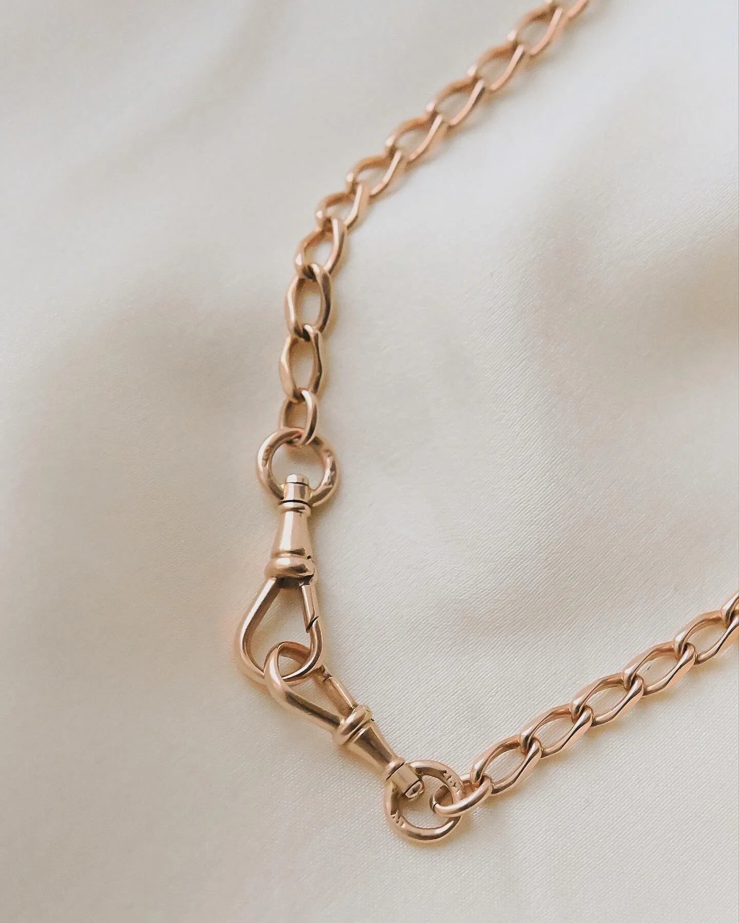 Rare Antique Watch Chain 14K ROSE GOLD