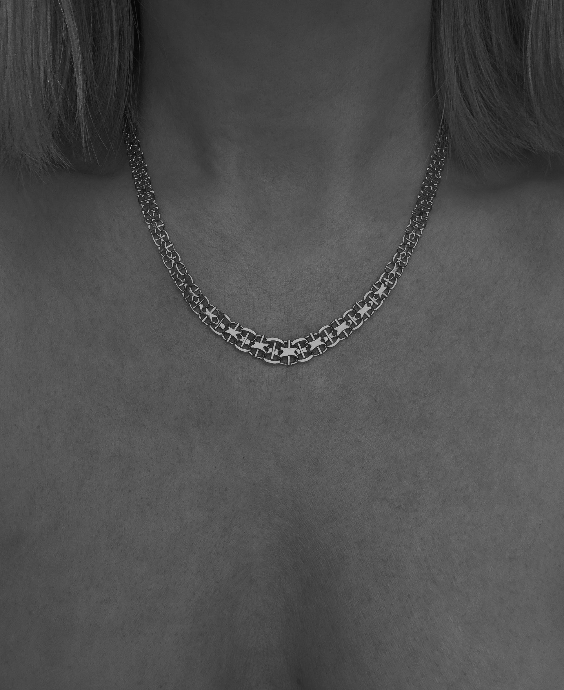 Amazing Star Link Necklace Sweden 1960 18K Gold