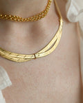 Sexy Unique Vintage Herringbone Necklace 18K Gold