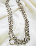 Endless Rolo Link Watch Chain Antique 1880s Silver