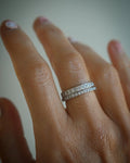 Dreamy Swedish Vintage Diamond Band 0.50 Carats Ring 18K White Gold