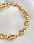 Adorable Engraved Antique Link Bracelet 18K Gold 1910s
