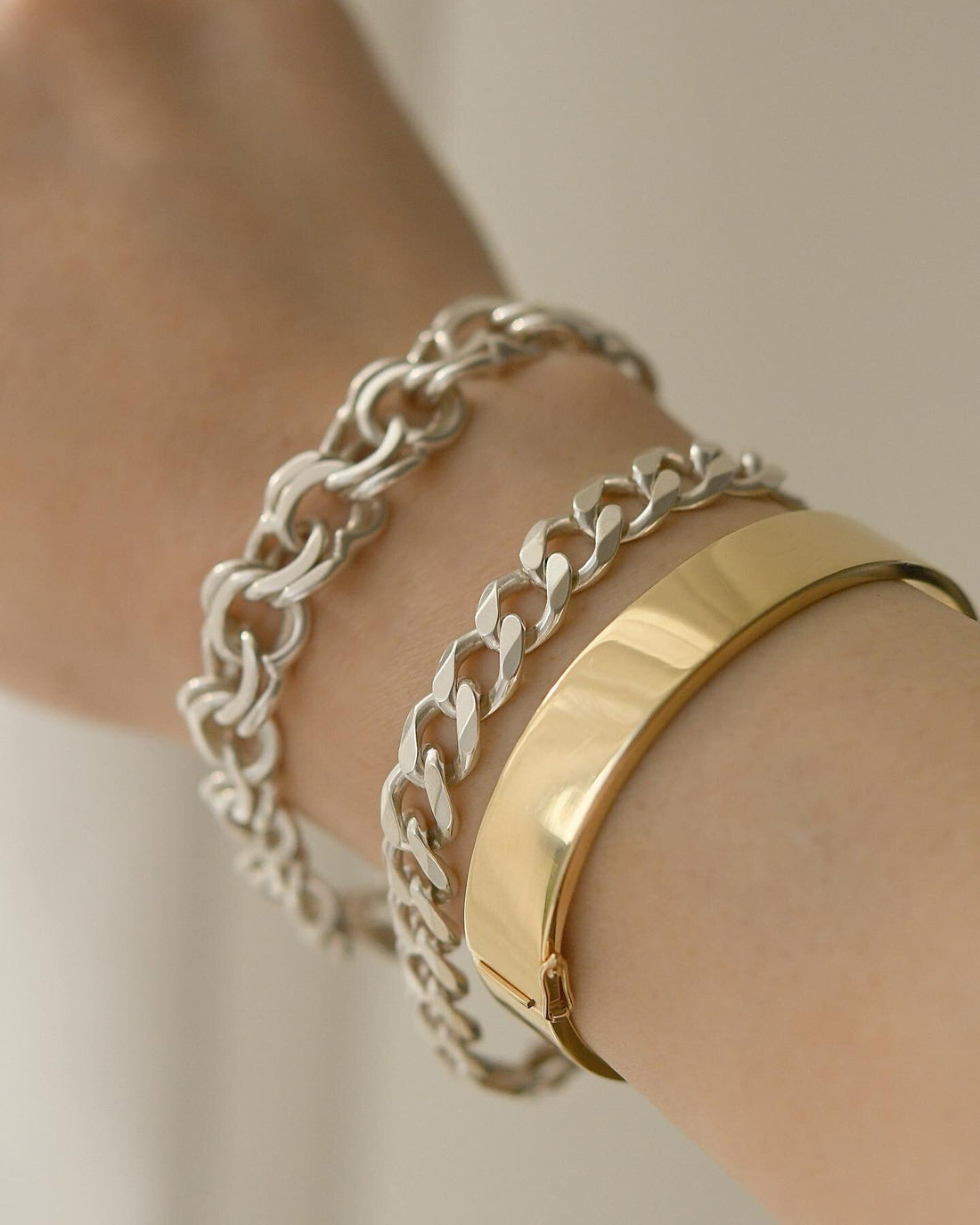 Vintage Silver Bracelet Bracelets Sold Separately Curb or Bismarck