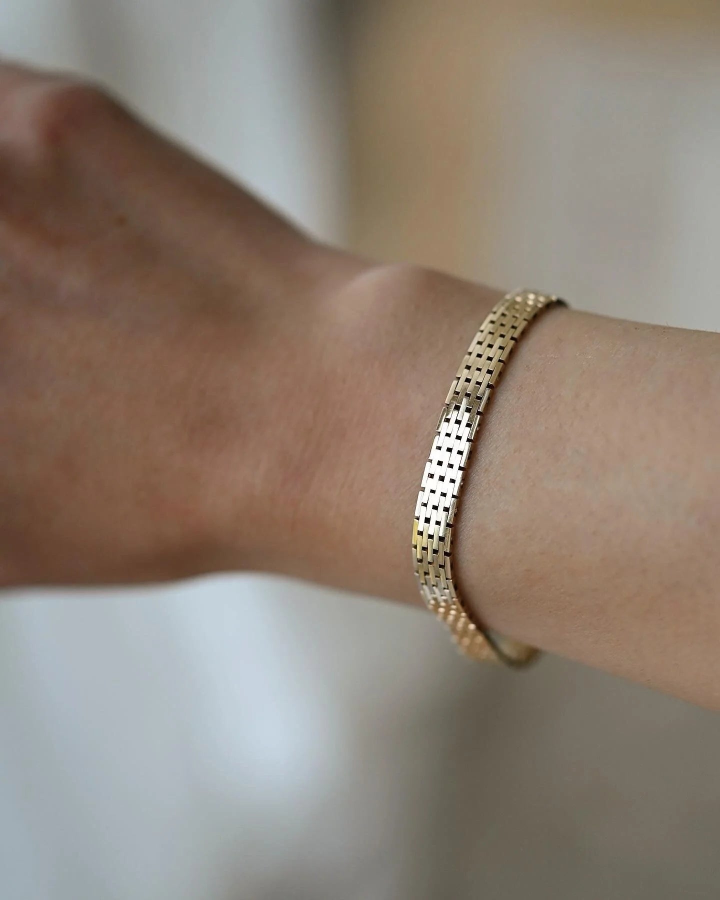 Danish Brick Link Bracelet by Charles Ø 14K Gold 1962-1972