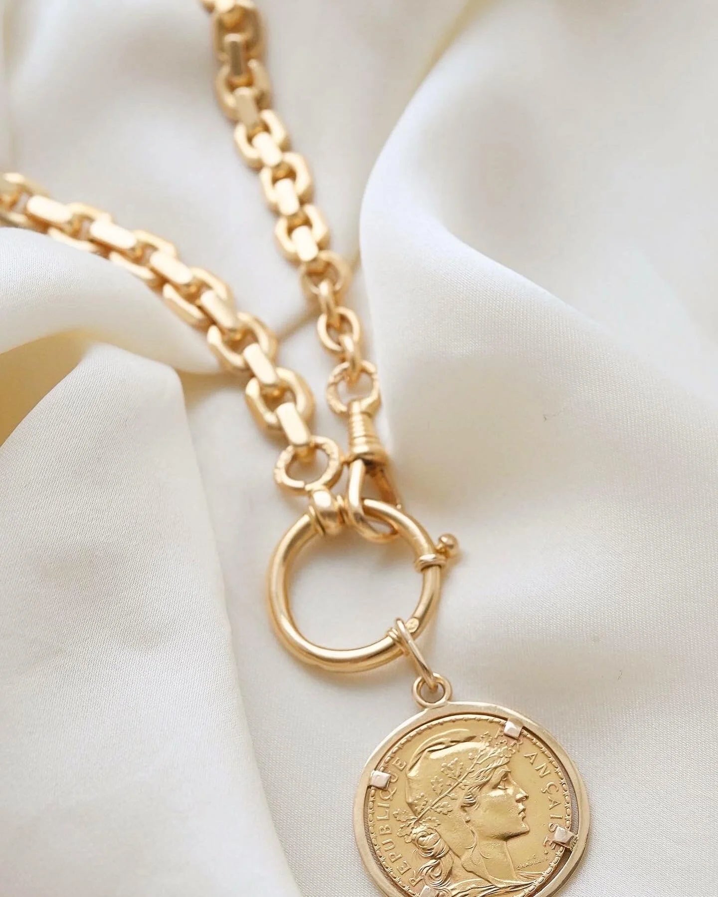 Decadent, HEAVY 32 Grams Antique Watch Chain 18K Gold 1917