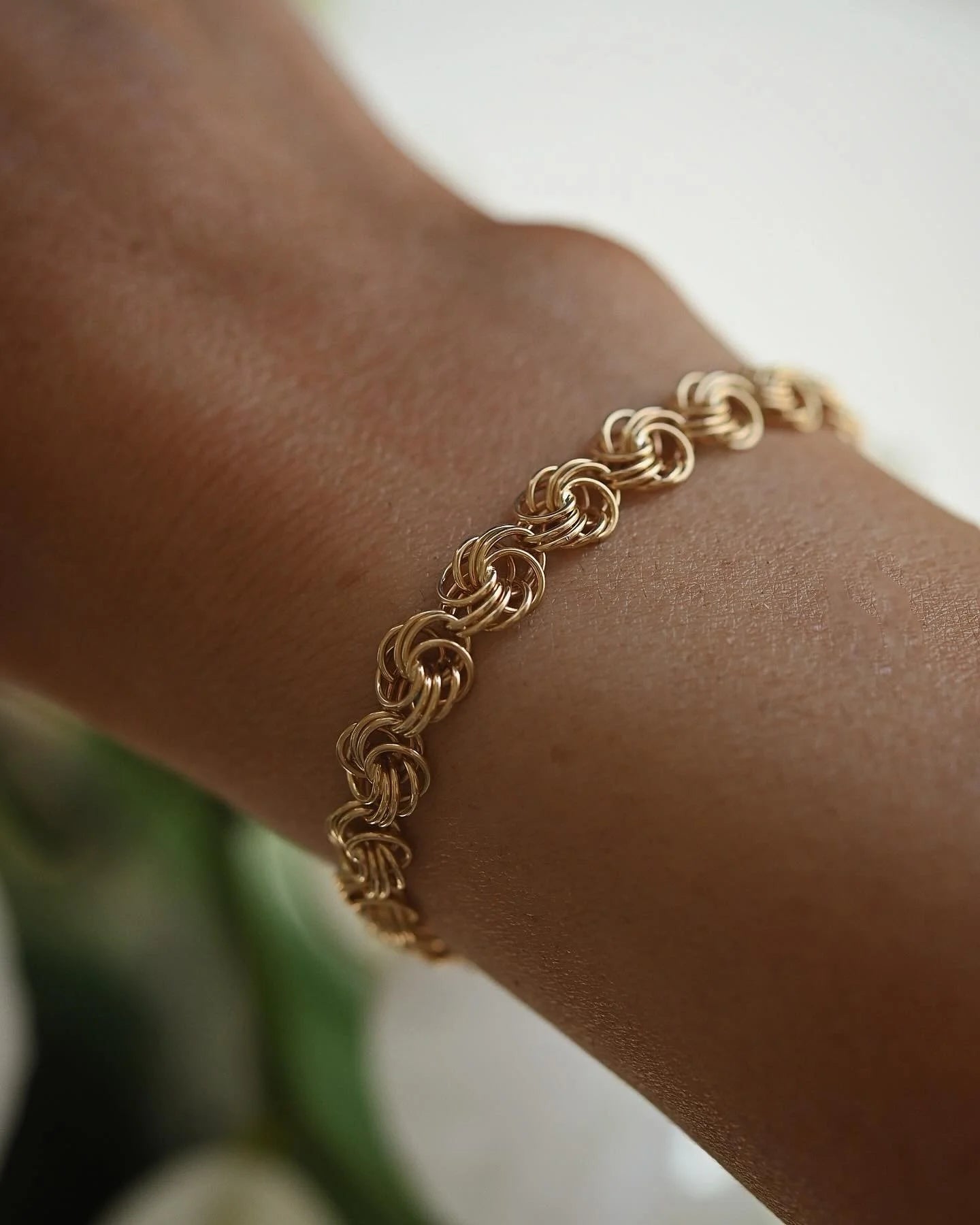 Rare Three Dimensional Knot Link Bracelet 18K Gold 1955 Sweden