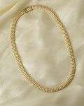 Rare Wide Danish Vintage Brick Link Necklace 14K Gold 1960s
