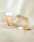 Sculptural Danish Vintage Bangle 14K Gold