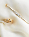 Antique Serpent Ring w Cognac Diamond 18K Gold 1940s