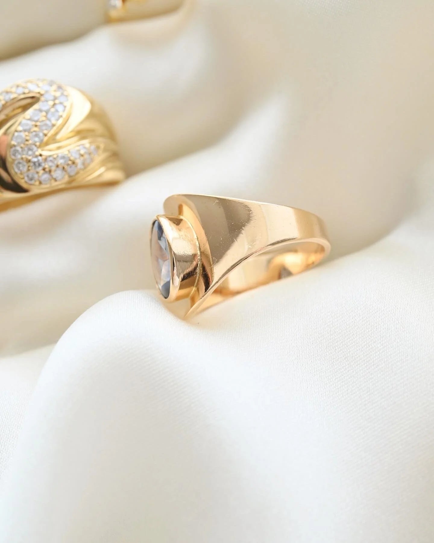 Beautiful Swedish Vintage Cigarband Ring 18K Gold 1963