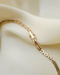 Vintage Baby Brick Link Necklace 17 Inches 14K Gold