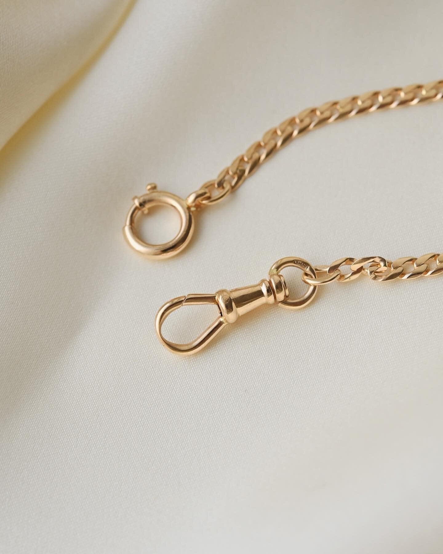 Rare 19 Inches Antique Watch Chain 18K Gold