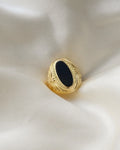The Most Perfect Antique Onyx Signet Ring 11 Grams 18K Gold