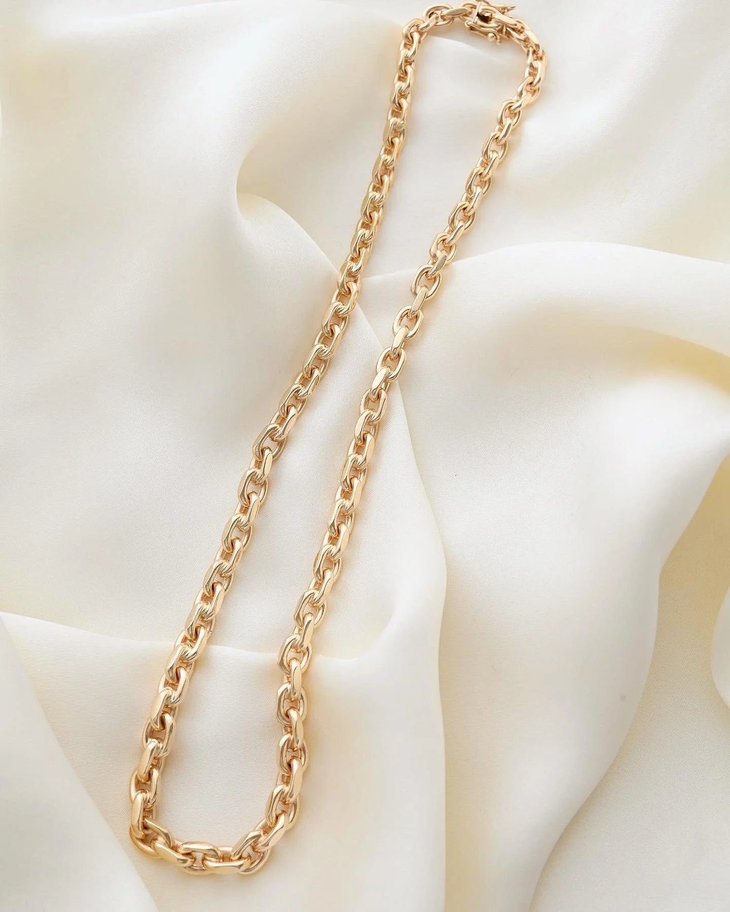 Ultra Heavy Chunky 55 Grams Danish Vintage Anchor Necklace 14K Gold 1970