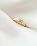 Amazing Princess Cut Channel Set Diamond Half Eternity Band 18K Gold