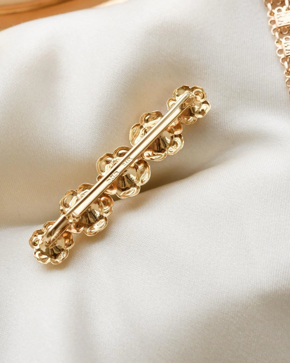 Antique Flower Brooch Pendant 14K Gold