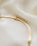 Dreamy Heavy Brick Link Vintage Necklace 14K Gold 1960