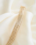 Rare Danish Vintage Double Row Geneva Bracelet 14K Gold 1960