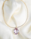 Extraordinary Rose De France Amethyst Pendant 18K Gold