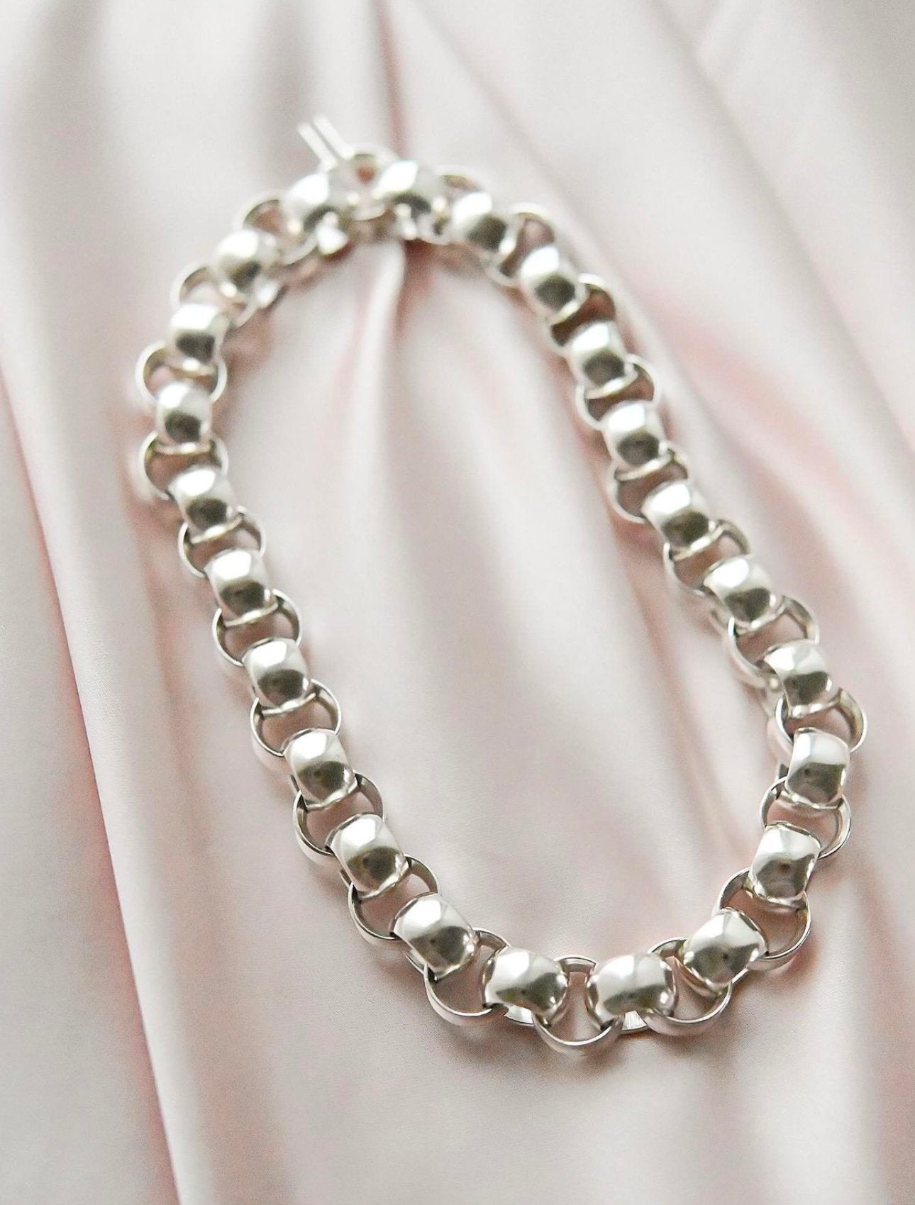 Heavy Gorgeous Vintage Sterling Silver Choker Necklace Sweden 1967