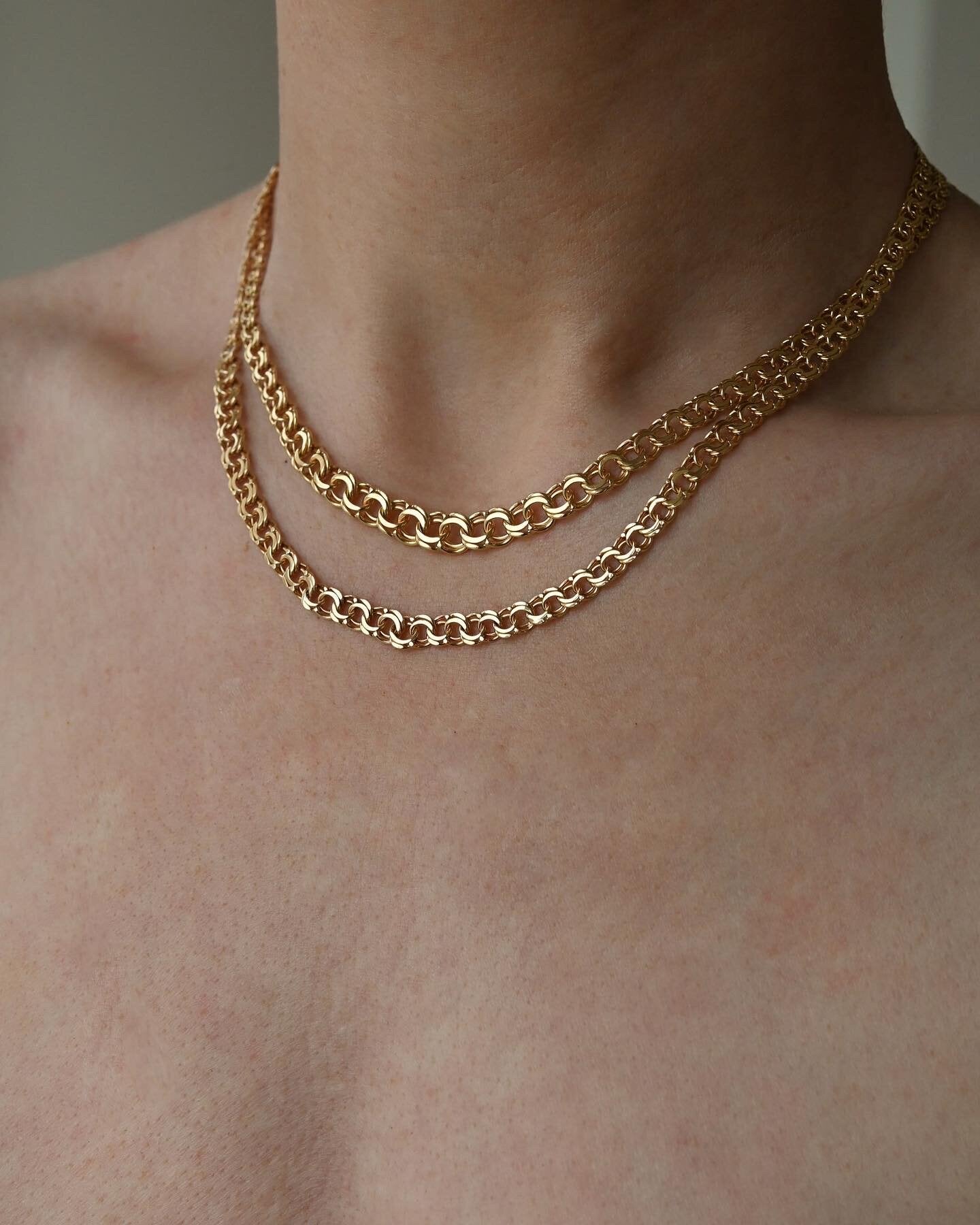 Beautiful Swedish Vintage Bismarck Necklace 18K Gold 1962