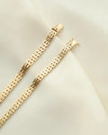 Two Rare Danish Vintage Slimmer Brick Link Bracelets 14K Gold 1960-70