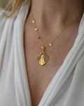 Big Antique Spanish Madonna Pendant w Diamonds 18K Gold 1908