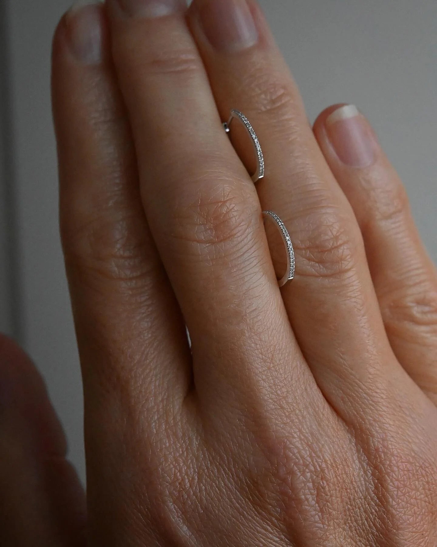 Perfect Everyday Diamond Hoop Earrings 18K White Gold