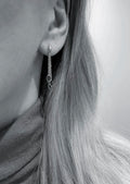 A Cascade of Sapphire Vintage Earrings 18K White Gold and Silver 1990s