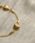 Cute Puffy Heart Vintage Bracelet 18K Gold 1950