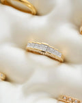 Amazing Sculptural Princess Cut Vintage Diamond Ring 18K Gold 1979
