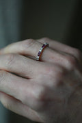 Incredible Diamond x Ruby Vintage Eternity Band Ring 18K White Gold