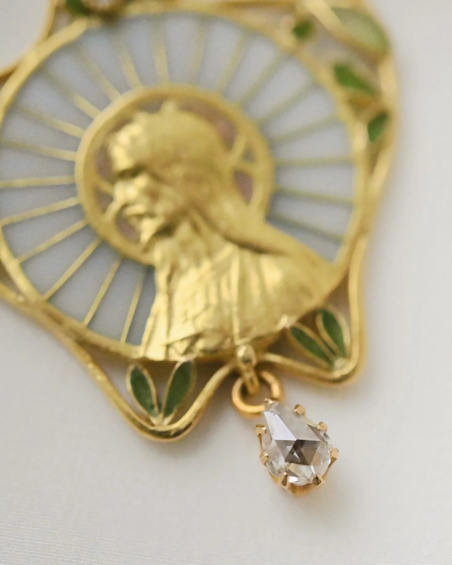 Out Of This World Amazing Pliqué A Jour Enamel Pendant 18K Gold 1910s