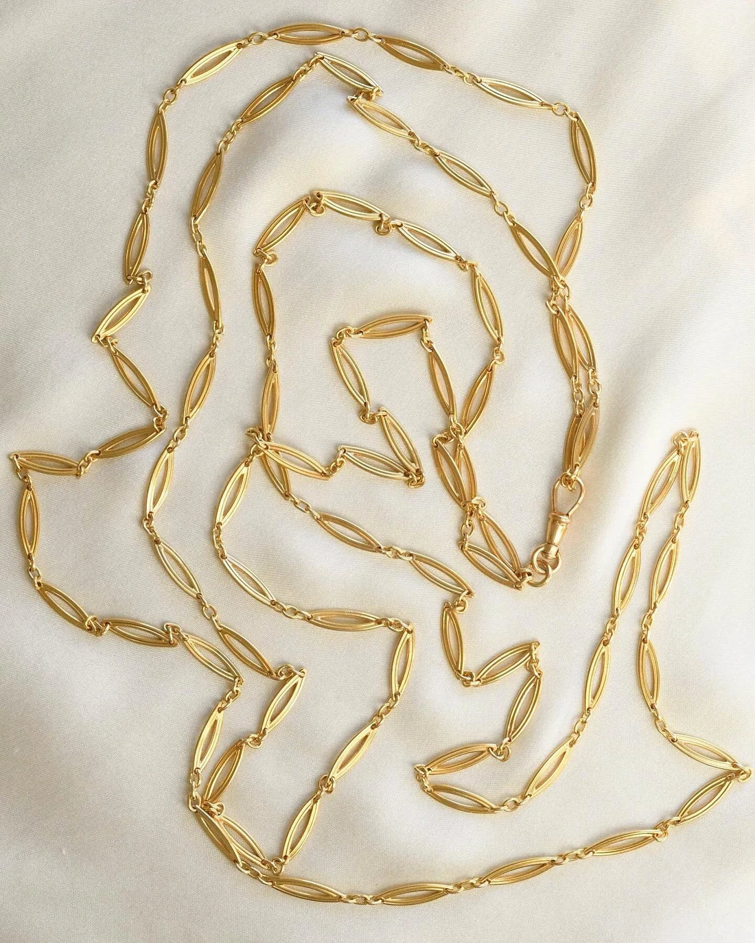 Antique Longguard Chain 58.3 inches long 18K Gold 1920s