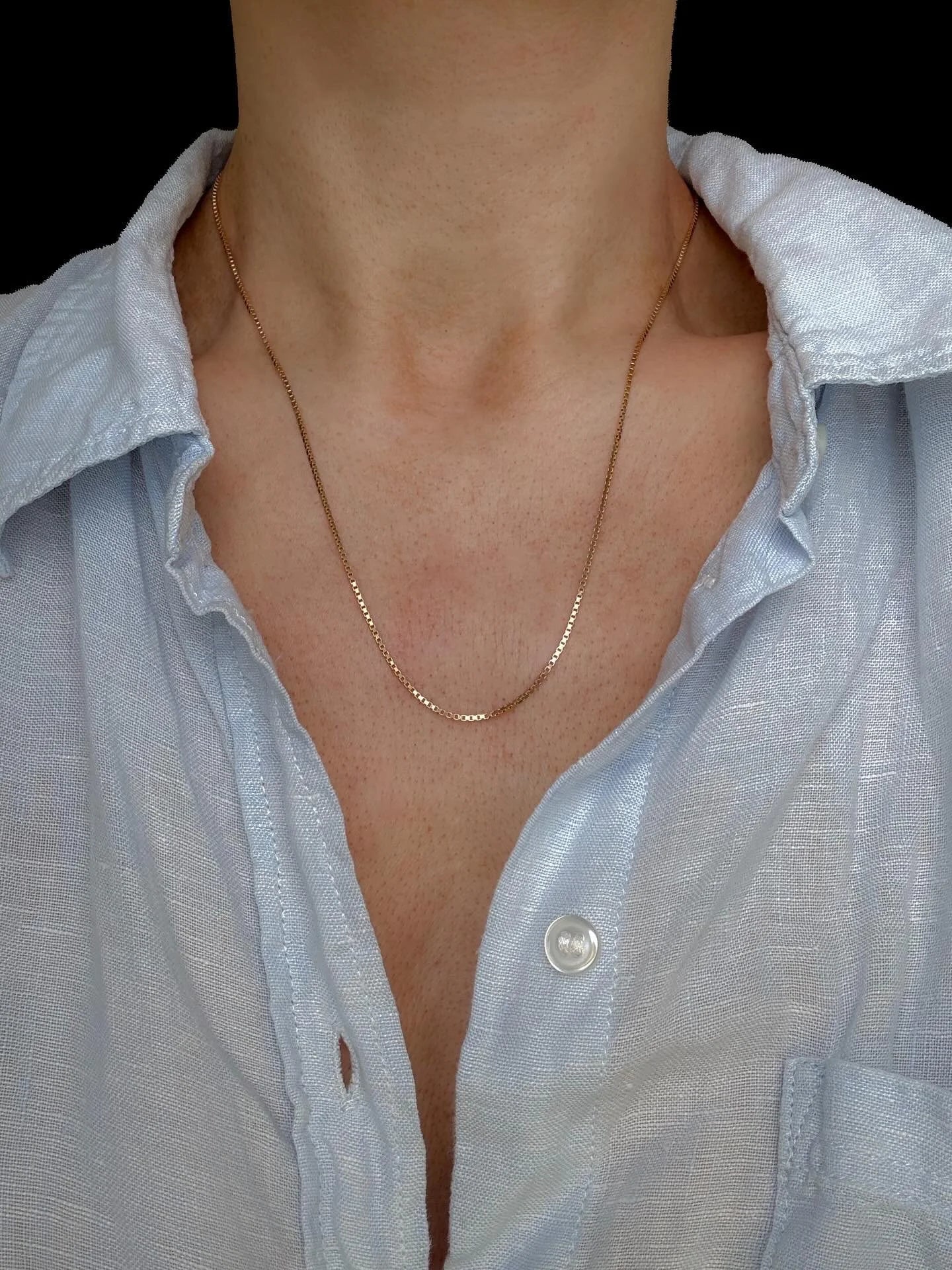 Rare Long 20 Inches Vintage Box Chain 18K Gold