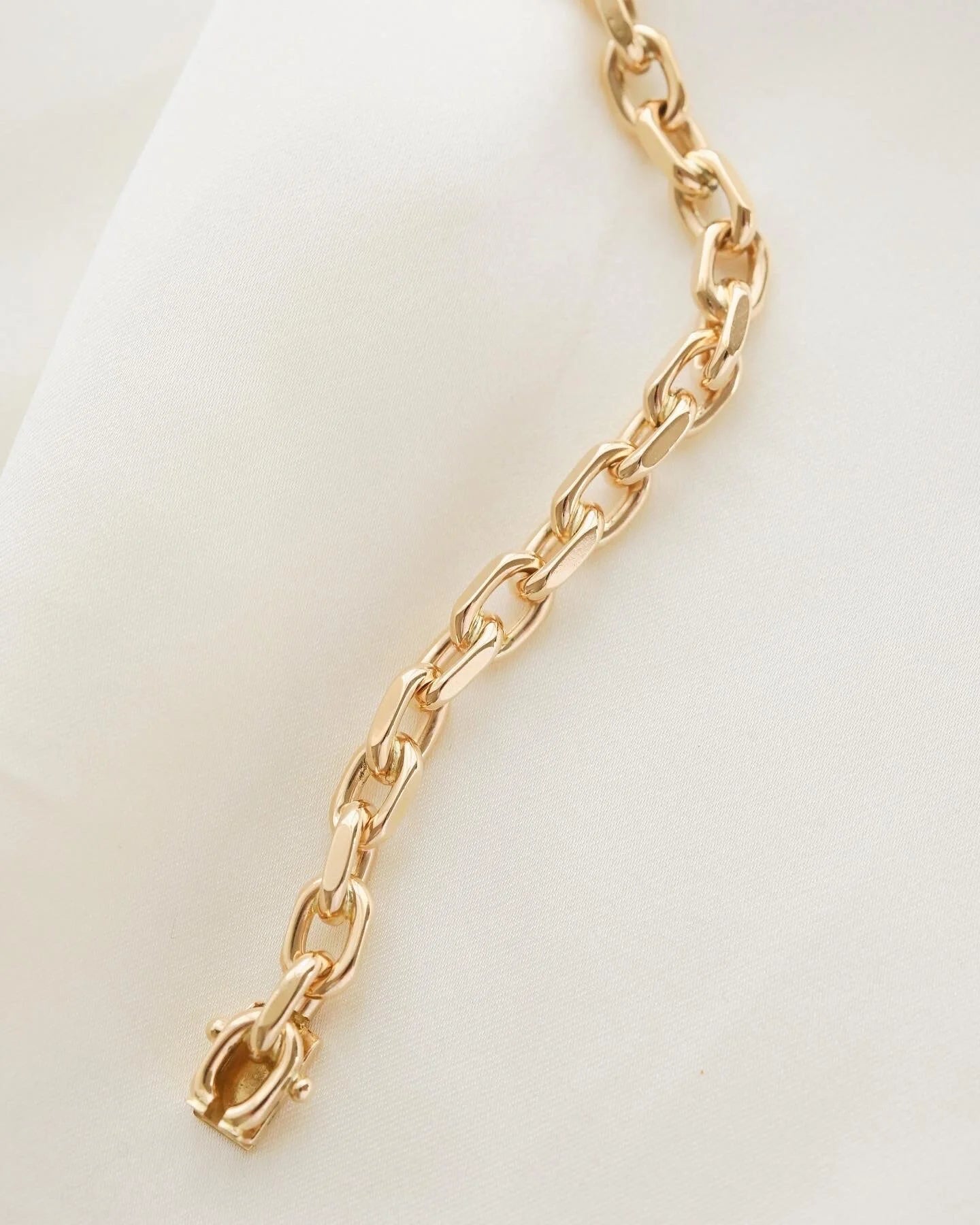 Stunning Danish Vintage Anchor Link Bracelet 14K Gold 1980