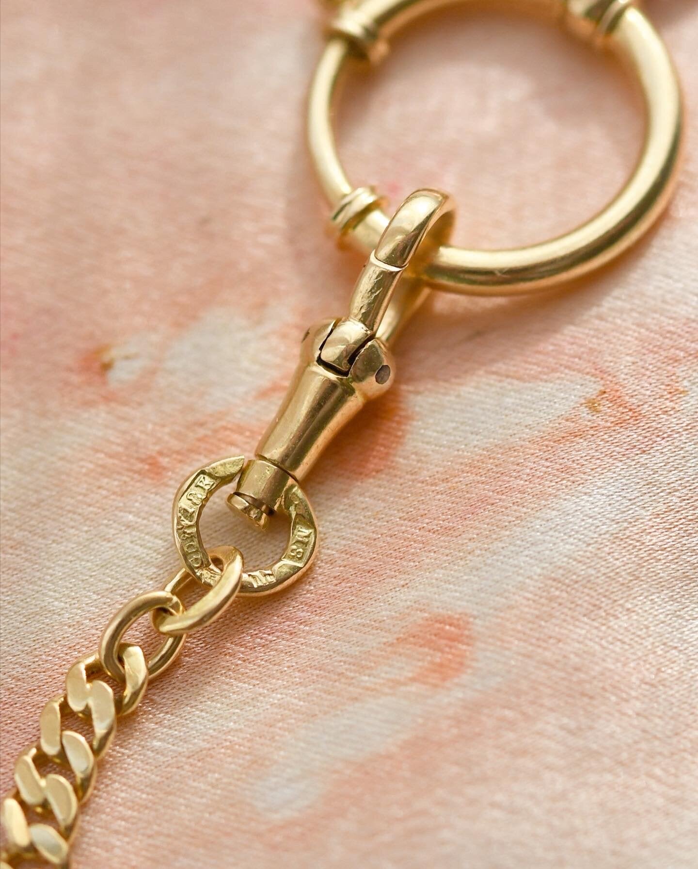 10.4 inches Antique Watch Chain 18K Gold 1938