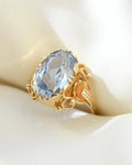 The Perfect Vintage Ring Baby Blue Spinel 14K Gold 1950s